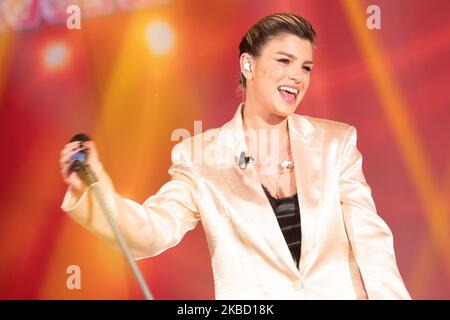 Emma Marrone si esibisce in occasione del 'Domenica in' TV Show presso i Rai Studios il 15 dicembre 2019 a Roma. (Foto di Mauro Fagiani/NurPhoto) Foto Stock