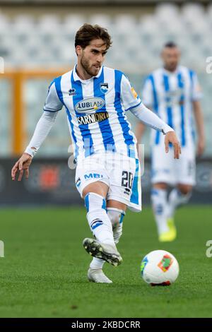 Luca Palmiero di Pescara Calcio 1936 durante la partita italiana della Serie B 2019/2020 tra Pescara Calcio 1936 e Trapani Calcio 1905 allo Stadio Adriatico Giovanni Cornacchia il 22 dicembre 2019 a Pescara, Italia. (Foto di Danilo di Giovanni/NurPhoto) Foto Stock