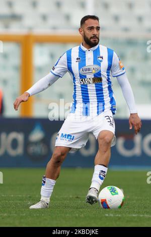 Grigoris Kastanos di Pescara Calcio 1936 durante la partita italiana della Serie B 2019/2020 tra Pescara Calcio 1936 e a.C. Chievo Verona 1929 allo Stadio Adriatico Giovanni Cornacchia il 29 dicembre 2019 a Pescara. (Foto di Danilo di Giovanni/NurPhoto) Foto Stock