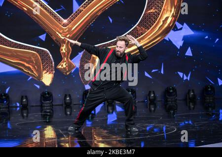 Francesco Facchinetti partecipa alla presentazione del nuovo show televisivo 'il cantante mascherato', a Milano, Italia, il 8 gennaio 2020. (Foto di Mauro Fagiani/NurPhoto) Foto Stock