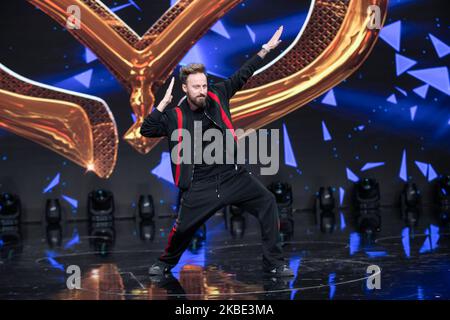 Francesco Facchinetti partecipa alla presentazione del nuovo show televisivo 'il cantante mascherato', a Milano, Italia, il 8 gennaio 2020. (Foto di Mauro Fagiani/NurPhoto) Foto Stock