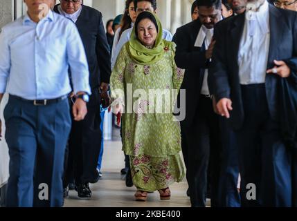 Rosmah Mansor, wife of Malaysia's former prime minister Najib Razak is pictured at Kuala Lumpur High Court in Kuala Lumpur on January 8, 2020. The prosecutor is seeking to impeach Najib from being a witness in the trial involving a former unit of 1MDB due to differences in his testimony compared with his statement given to the Malaysian Anti-Corruption Commission, Deputy Public Prosecutor V Sithambaram said in court. (Photo by Mohd Daud/NurPhoto) Stock Photo