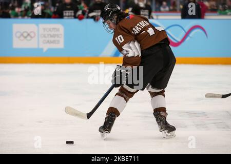 #10 Barbora Bartakova (CZE/Team Brown) in azione durante i Giochi rotondi preliminari delle Olimpiadi invernali dei giovani di Losanna 2020 del 3 10 gennaio 3 2020 a Losanna, Svizzera. (Foto di Dominika Zarzycka/NurPhoto) Foto Stock