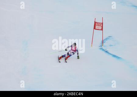 Maisa KIVIMAKI, finlandese, compete nello Slalom gigante della Donna durante i Giochi Olimpici invernali della Gioventù di Losanna 2020 a Les Diablerets, Svizzera, il 12 gennaio 2020. (Foto di Dominika Zarzycka/NurPhoto) Foto Stock