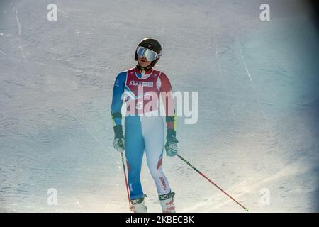 Chiara POGNEAUX dalla Francia compete nello Slalom gigante della Donna durante i Giochi Olimpici invernali della Gioventù di Losanna 2020 a Les Diablerets, in Svizzera, il 12 gennaio 2020. (Foto di Dominika Zarzycka/NurPhoto) Foto Stock