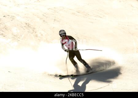 Partecipa allo Slalom Gigante della Donna durante i Giochi Olimpici invernali dei giovani di Losanna 2020 a Les Diablerets, Svizzera, il 12 gennaio 2020. (Foto di Dominika Zarzycka/NurPhoto) Foto Stock