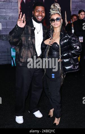 HOLLYWOOD, LOS ANGELES, CALIFORNIA, USA - 14 GENNAIO: Khalid e Quin arrivano alla Los Angeles Premiere of Columbia Pictures 'Bad Boys for Life' tenutasi al TCL Chinese Theatre IMAX il 14 gennaio 2020 a Hollywood, Los Angeles, California, Stati Uniti. (Foto di Xavier Collin/Image Press Agency/NurPhoto) Foto Stock