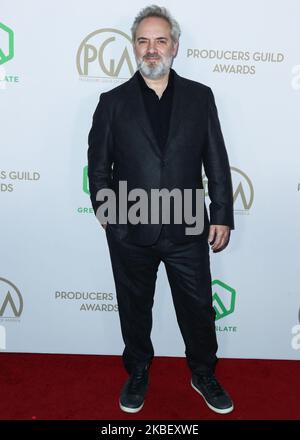 HOLLYWOOD, LOS ANGELES, CALIFORNIA, USA - 18 GENNAIO: Il regista Sam Mendes arriva al 31st° Annual Producers Guild Awards tenutosi all'Hollywood Palladium il 18 gennaio 2020 a Hollywood, Los Angeles, California, Stati Uniti. (Foto di Xavier Collin/Image Press Agency/NurPhoto) Foto Stock