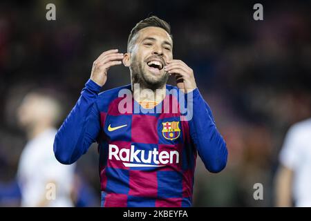 18 Jordi Alba dalla Spagna del FC Barcelona durante la partita de la Liga tra FC Barcelona e Granada CF al Camp Nou il 19 gennaio 2020 a Barcellona, Spagna. (Foto di Xavier Bonilla/NurPhoto) Foto Stock