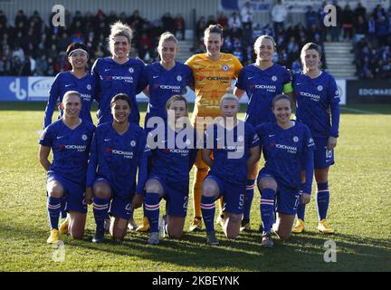 Chelsea Team Shootduring Barclays Super League femminile partita tra le donne dell'Arsenal e le donne del Chelsea al Meadow Park Stadium il 19 gennaio 2020 a Borehamwood, Inghilterra (Photo by Action Foto Sport/NurPhoto) Foto Stock