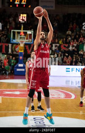 10 Riccardo Cervi Pallacanestro Trieste in azione durante l'Italia Lega Basket della Serie A , Openjobmetis Varese - Pallacanestro Trieste 19 Gennaio 2020 a Varese Palasport Enerxenia Arena (Foto di Fabio Averna/NurPhoto) Foto Stock