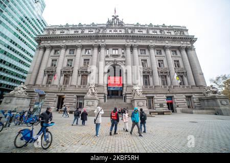 Il Museo Nazionale degli Indiani d'America, una istituzione Smithsonian, è dedicato alla vita, alle lingue, alla letteratura, alla storia e alle arti dei nativi americani dell'emisfero occidentale. Il National Museum of the American Indian si trova all'interno della storica Alexander Hamilton U.S. Custom House a Manhattan, New York City, USA, il 17 novembre 2019. (Foto di Nicolas Economou/NurPhoto) Foto Stock