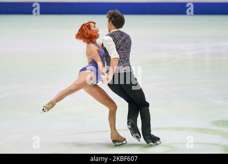 Tiffani Zagorski e Jonathan Guerreiro di Russia durante la danza del ghiaccio al Campionato europeo di pattinaggio di figura ISU a Steiermarkhalle, Graz, Austria, il 23 gennaio 2020. (Foto di Ulrik Pedersen/NurPhoto) Foto Stock