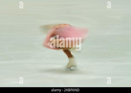 Linnea CED di Finlandia in azione durante il Ladies Short Program al Campionato europeo di pattinaggio a figure ISU di Steiermarkhalle, Graz, Austria il 24 gennaio 2020. (Foto di Ulrik Pedersen/NurPhoto) Foto Stock