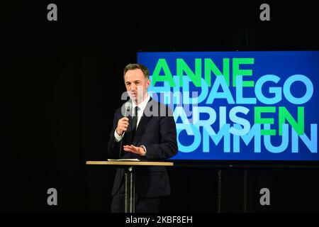 Emmanuel Gregoire parla durante il lancio della Campagna del suo comune per l'arronsismo di Parigi del 12th il 24 gennaio 2020, a Parigi, in Francia. (Foto di Daniel Pier/NurPhoto) Foto Stock