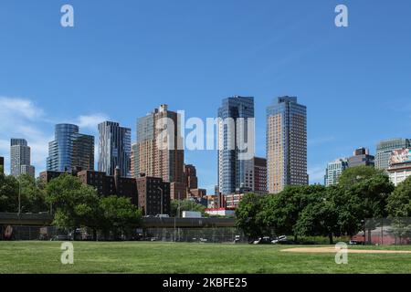 New York united states 21, may 2018 Manhattan buildings in foliage season from Central Park Stock Photo