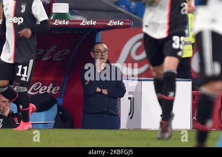 Allenatore capo della Juventus Maurizio Sarri durante la Serie A match tra SSC Napoli e Juventus FC allo Stadio San Paolo Napoli Italia il 26 gennaio 2020. (Foto di Franco Romano/NurPhoto) Foto Stock