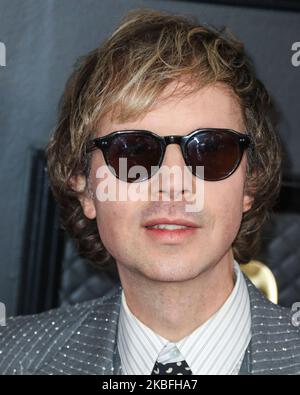 LOS ANGELES, CALIFORNIA, USA - 26 GENNAIO: Beck arriva ai 62nd Annual GRAMMY Awards tenutisi presso lo Staples Center il 26 gennaio 2020 a Los Angeles, California, Stati Uniti. (Foto di Xavier Collin/Image Press Agency/NurPhoto) Foto Stock