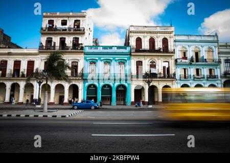 Edifici di l'Avana, Cuba, il 16 gennaio 2020. La città attrae ogni anno milioni di turisti. L'Avana Vecchia (Habana Vieja) è dichiarata Patrimonio dell'Umanità dall'UNESCO. (Foto di Manuel Romano/NurPhoto) Foto Stock