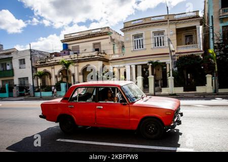 Una vista di Vedado, Cuba, il 17 gennaio 2020. La città attrae ogni anno milioni di turisti. L'Avana Vecchia (Habana Vieja) è dichiarata Patrimonio dell'Umanità dall'UNESCO. (Foto di Manuel Romano/NurPhoto) Foto Stock