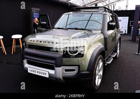 At the Paris Festival Automobile International with Concept Cars and Automotive Design Exhibition, LAND ROVER exhibits its model LAND ROVER DEFENDER â€“ January 29, 2020, Paris (Photo by Daniel Pier/NurPhoto) Stock Photo