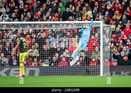 Alex McCarthy of Southampton saves during the Premier League match between Liverpool and Southampton at Anfield, Liverpool on Saturday 1st February 2020. (Photo by Alan Hayward/MI News/NurPhoto) Stock Photo