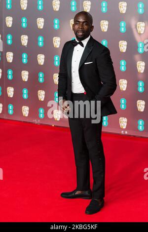 Jimmy Akingbola partecipa alla cerimonia dei Premi cinematografici della EE British Academy presso la Royal Albert Hall il 02 febbraio 2020 a Londra, Inghilterra. (Foto di Wiktor Szymanowicz/NurPhoto) Foto Stock