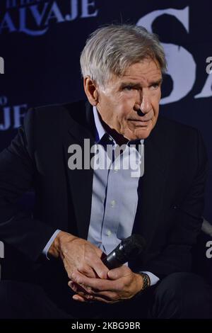 L'attore americano Harrison Ford parla durante la conferenza stampa di Call of the Wild al Four Season Hotel il 5 febbraio 2020 a Città del Messico (Photo by Eyepix/NurPhoto) Foto Stock