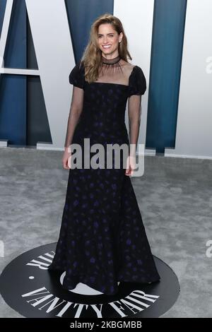 BEVERLY HILLS, LOS ANGELES, CALIFORNIA, USA - 09 FEBBRAIO: Amanda Peet arriva al 2020° Vanity Fair Oscar Party che si tiene al Walis Annenberg Center for the Performing Arts il 9 febbraio 2020 a Beverly Hills, Los Angeles, California, Stati Uniti. (Foto di Xavier Collin/Image Press Agency/NurPhoto) Foto Stock