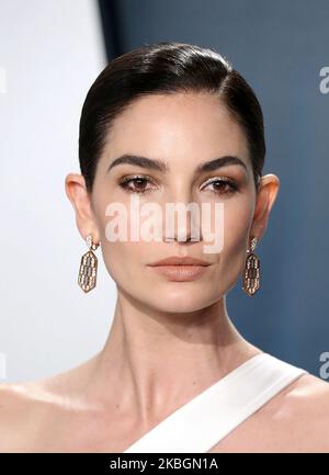 BEVERLY HILLS, LOS ANGELES, CALIFORNIA, USA - 09 FEBBRAIO: Lily Aldridge arriva al 2020° Vanity Fair Oscar Party che si tiene al Walis Annenberg Center for the Performing Arts il 9 febbraio 2020 a Beverly Hills, Los Angeles, California, Stati Uniti. (Foto di Xavier Collin/Image Press Agency/NurPhoto) Foto Stock