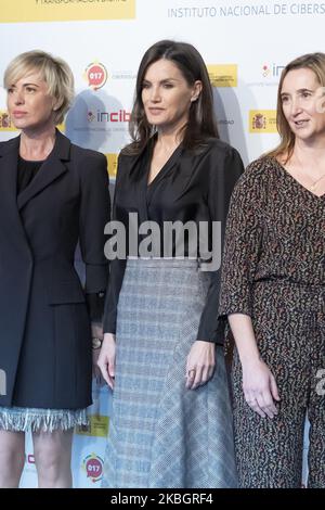 La regina Letizia di Spagna partecipa all'inaugurazione della 'Giornata Internazionale di Internet sicuro' al Museo Reina Sofia il 11 febbraio 2020 a Madrid, Spagna (Foto di Oscar Gonzalez/NurPhoto) Foto Stock