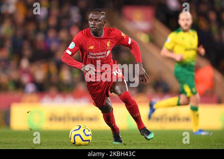 Sadio Mane (10) di Liverpool durante la partita della Premier League tra Norwich City e Liverpool a Carrow Road, Norwich, sabato 15th febbraio 2020. (Foto di Jon Hobley/MI News/NurPhoto) Foto Stock