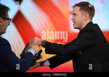 4 volte campione del mondo tedesco Sebastian Vettel del team di Formula 1 Scuderia Ferrari ospite durante il programma televisivo italiano di domenica sera che tempo che fa, in onda sulla TV pubblica italiana Rai2, 16 febbraio 2020 (Foto di Andrea Diodato/NurPhoto) Foto Stock