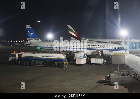 Aereo Kuwait Airways Airbus A320-214(WL) all'aeroporto internazionale di Abu Dhabi, Emirati Arabi Uniti, il 16 febbraio 2020. (Foto di Creative Touch Imaging Ltd./NurPhoto) Foto Stock