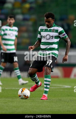 Wendel di Sporting CP in azione durante il round della UEFA Europa League 32, partita di calcio di prima tappa tra Sporting CP e Istanbul Basaksehir allo stadio Alvalade di Lisbona, Portogallo, il 20 febbraio 2020. (Foto di Pedro FiÃºza/NurPhoto) Foto Stock