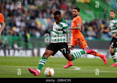 Jovane Cabral di Sporting CP in azione durante il round della UEFA Europa League 32, partita di calcio di prima tappa tra Sporting CP e Istanbul Basaksehir allo stadio Alvalade di Lisbona, Portogallo, il 20 febbraio 2020. (Foto di Pedro Fiúza/NurPhoto) Foto Stock