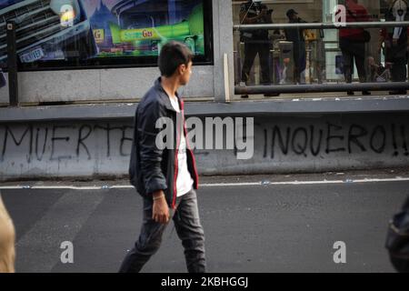 Organizzazioni indigene agglutinate nel Congresso Nazionale indigeno, E la società civile, mobilitata contro le infrastrutture e il turismo megaprogetti in diverse regioni del paese che minacciano di causare danni alle loro comunità, oltre a chiedere giustizia un anno dopo l'assassinio di Samir Flores, attivista ambientale, il 21 febbraio 2020 a Città del Messico. (Foto di Carlos OGAZ/NurPhoto) Foto Stock