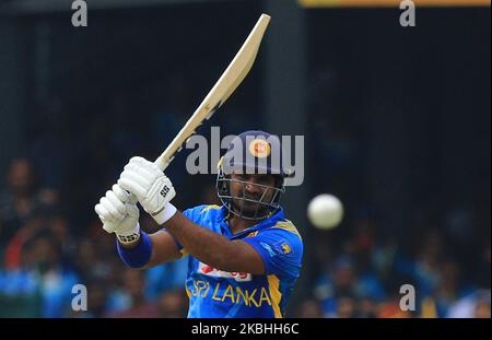 Il cricketer dello Sri Lanka KUSAL Perera gioca un colpo durante il 1st° incontro internazionale di cricket di un giorno tra lo Sri Lanka e le Indie occidentali al campo di cricket internazionale SSC, Colombo, Sri Lanka. Sabato 22 Febbraio 2020 (Foto di Tharaka Basnayaka/NurPhoto) Foto Stock