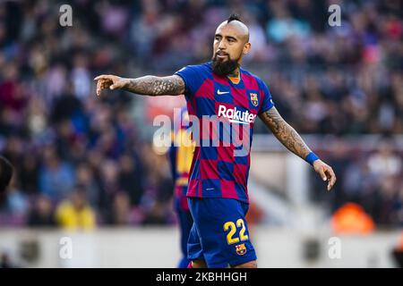 22 Arturo Vidal dal Cile del FC Barcelona durante la partita de la Liga Santander tra FC Barcelona e SD Eibar allo stadio Camp Nou il 22 febbraio 2020 a Barcellona, Spagna. (Foto di Xavier Bonilla/NurPhoto) Foto Stock