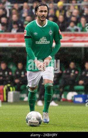 Leonardo Bittencourt di Brema controlla la palla durante gli anni '1. Partita della Bundesliga SV Werder Bremen contro Borussia Dortmund a Brema, Germania, il 22 febbraio 2020. (Foto di Peter Niedung/NurPhoto) Foto Stock