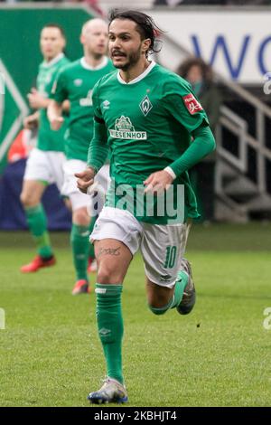 Leonardo Bittencourt of Bremen during the 1. Bundesliga match SV Werder Bremen v Borussia Dortmund in Bremen, Germany, on February 22, 2020. (Photo by Peter Niedung/NurPhoto) Stock Photo