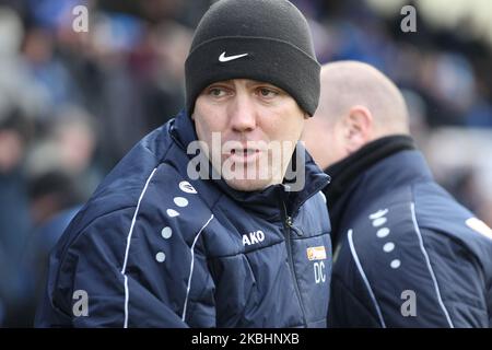 Dave Challinor, manager di Hartlepool United, durante la partita della Vanarama National League tra Hartlepool United e Notts County a Victoria Park, Hartlepool, sabato 22nd febbraio 2020. (Foto di Mark Fletcher/MI News/NurPhoto) Foto Stock