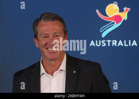 L’ex cricketer australiano Glenn McGrath posa durante un evento promozionale organizzato da ‘Tourism Australia’ il 26 febbraio 2020 a Mumbai, in India. (Foto di Himanshu Bhatt/NurPhoto) Foto Stock