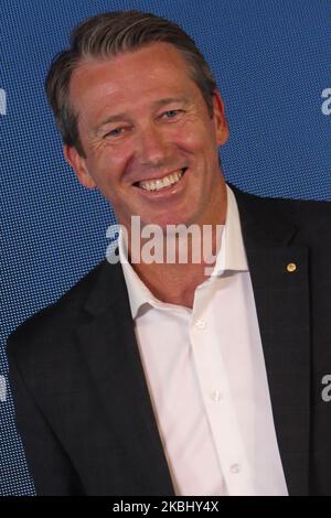 L’ex cricketer australiano Glenn McGrath posa durante un evento promozionale organizzato da ‘Tourism Australia’ il 26 febbraio 2020 a Mumbai, in India. (Foto di Himanshu Bhatt/NurPhoto) Foto Stock