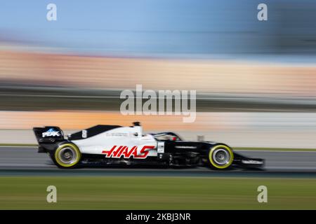 08 GROSJEAN Romain (fra), Haas F1 Team VF-20 Ferrari, azione durante i test invernali di Formula 1 sul circuito di Barcellona - Catalunya il 28 febbraio 2020 a Barcellona, Spagna. (Foto di Xavier Bonilla/NurPhoto) Foto Stock