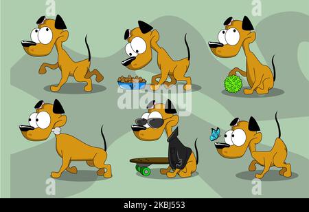 Cool cute cane in occhiali confezione illustrazione Illustrazione Vettoriale