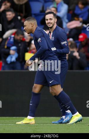 Il francese Kylian Mbappe di Parigi Saint-Germain durante la partita di calcio francese del L1 tra Parigi Saint-Germain (PSG) e Digione, il 29 febbraio 2020 allo stadio Parc des Princes di Parigi. (Foto di Mehdi Taamallah/NurPhoto) Foto Stock