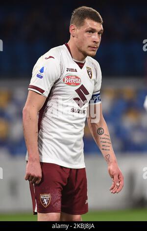Andrea Belotti di Torino FC durante la Serie Un match tra SSC Napoli e FC Torino allo Stadio San Paolo Napoli Italia il 29 febbraio 2020. (Foto di Franco Romano/NurPhoto) Foto Stock