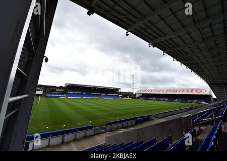 Vista generale del Boundary Park, sede dell'Oldham Athletic. (Foto di Eddie Garvey/MI News/NurPhoto) Foto Stock