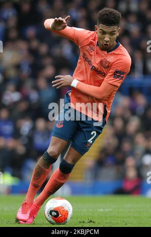 Mason Holgate of Everton in action during the Premier League match between Chelsea and Everton at Stamford Bridge, London on Sunday 8th March 2020. (Photo by Jacques Feeney/MI News/NurPhoto) Stock Photo